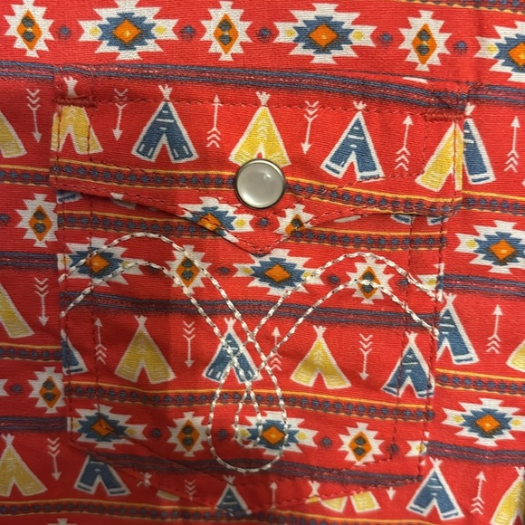 NWT! KIDS PANHANDLE LONG SLEEVE TEEPEE PRINT SNAP SHIRT med western - Picture 4 of 7
